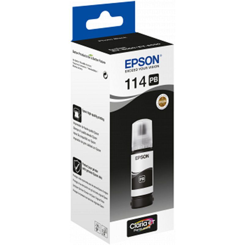 Epson Botella Tinta Ecotank 114 Negro Foto 70ml